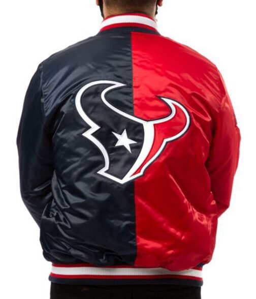 Houston Texans Starter Satin Red and Navy Blue Jacket - Image 5