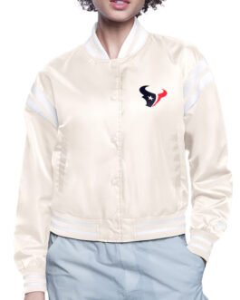 Houston Texans Printed Logo Varsity Satin Jacket