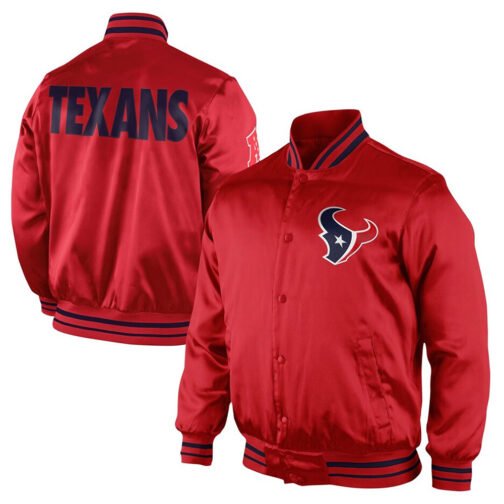 Houston Texans Start Again Red Satin Jacket - Image 3