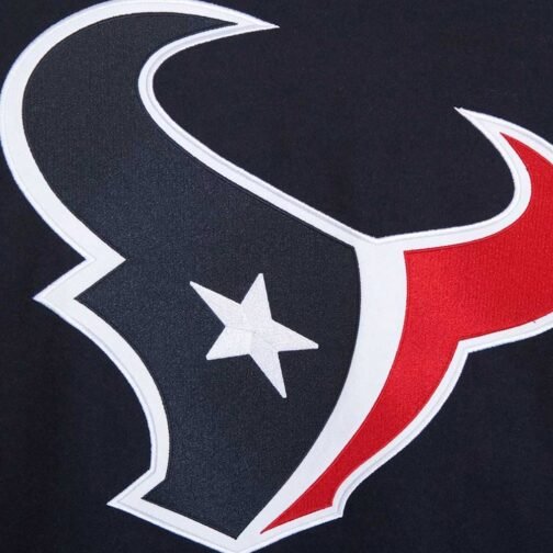 Houston Texans Teddy Embroidered Navy Varsity Wool Jacket - Image 4