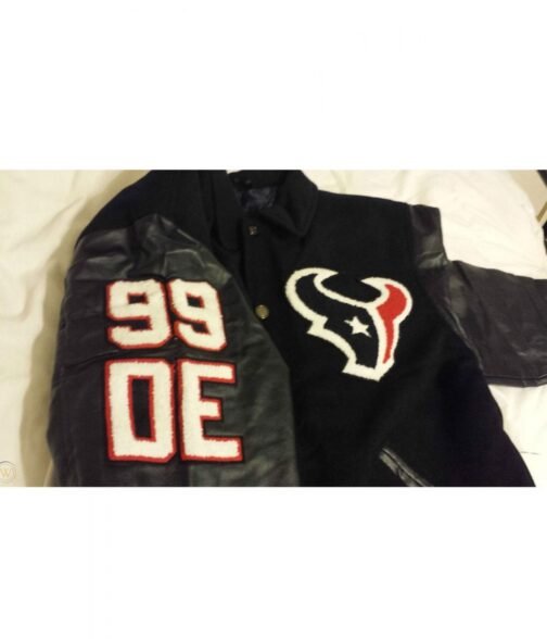 JJ Watt Houston Texas Varsity Black Jacket - Image 7