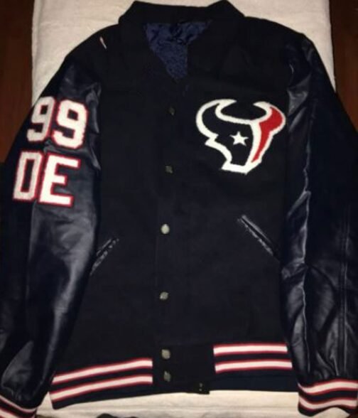 JJ Watt Houston Texas Varsity Black Jacket - Image 5