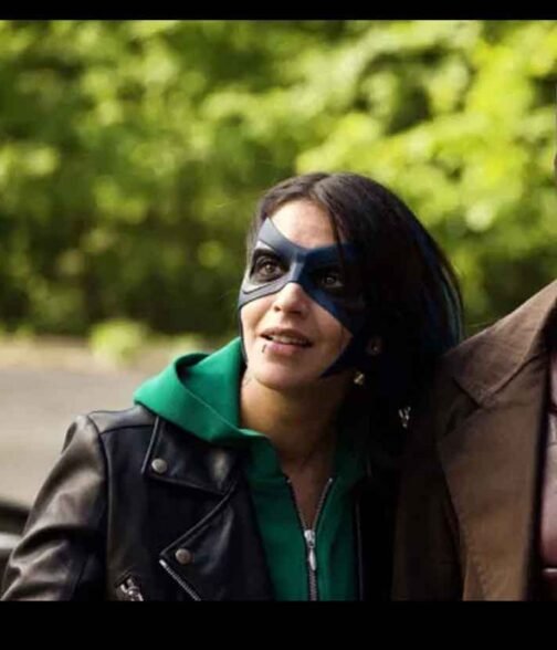 How I Became a Super Hero Leïla Bekhti Motorcycle Jacket - Image 2