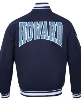 Howard Bison Crest Navy Varsity Wool Jacket