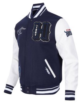 Howard Bison Navy and White Varsity Full-Zip Jacket