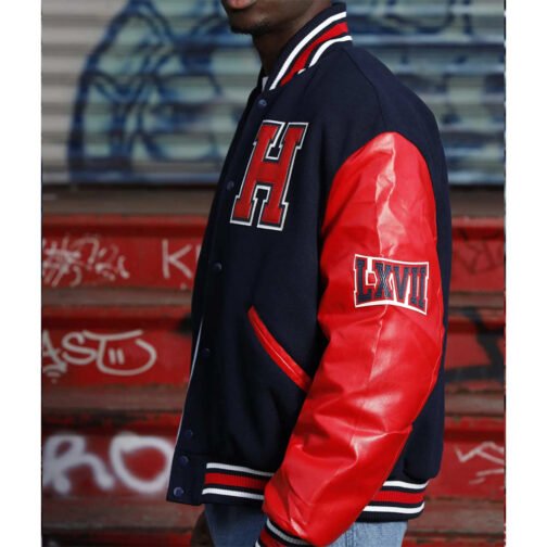 Men’s Howard University Black and Red Varsity Jacket - Image 7