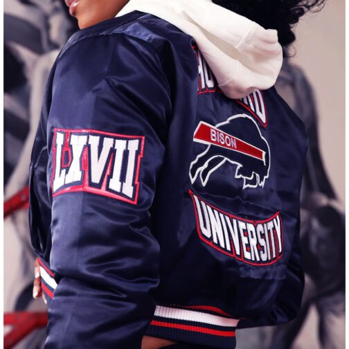 Howard University Bison Bomber Blue Jacket - Image 10