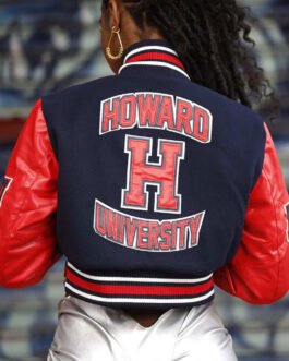 Women’s Howard University Cropped Varsity Jacket
