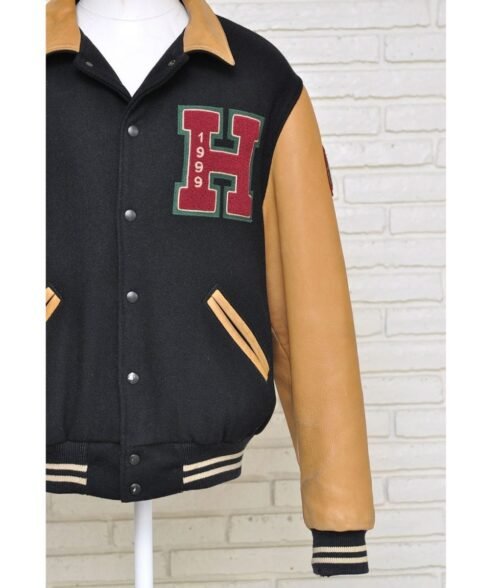 Vintage 1999 Howard University HBCU Black and Brown Letterman Jacket - Image 3