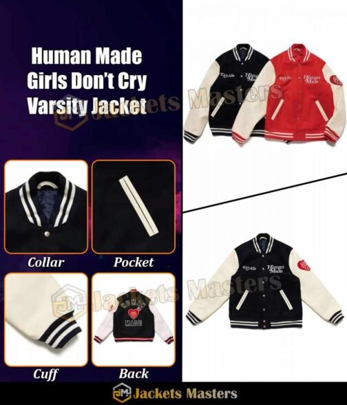 Girls Don’t Cry Human Made Dry Alls Varsity Jacket - Image 6
