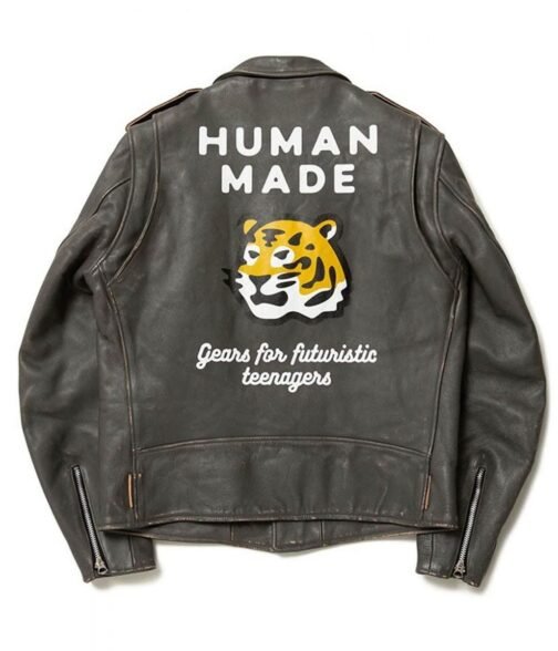 Human Made Gears for Futuristic Teenagers Moto Rider Leather Jacket - Image 2