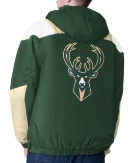 Cream Milwaukee Bucks Charger Half-Zip Pullover Jacket