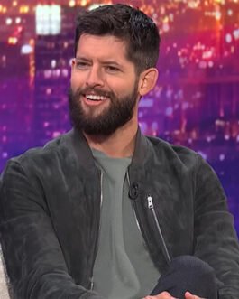 Hunter March E! News: Nightly Pop Suede Gray Jacket