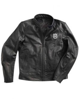 Motorcycle Husqvarna Black Leather Jacket