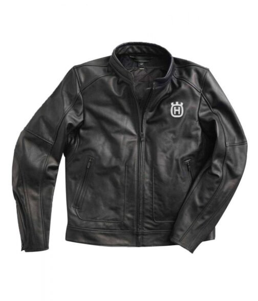 Motorcycle Husqvarna Black Leather Jacket