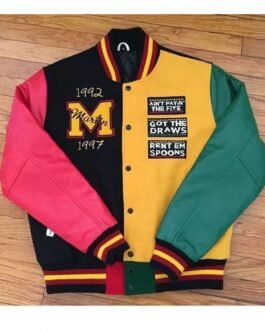 Hustle Man Letterman Tri Color Jacket