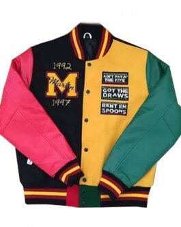 Hustle Man Letterman Tri Color Jacket