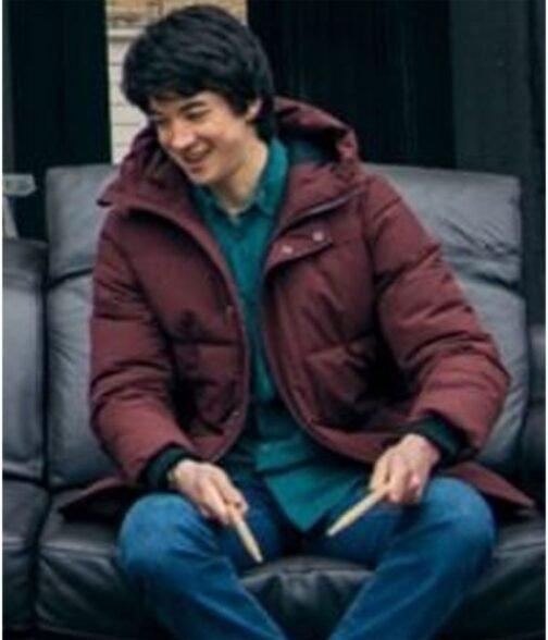 I Used to Be Famous Byron Konizi Maroon Puffer Jacket - Image 7