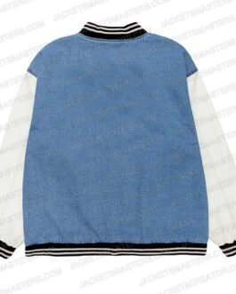 Ed Skrein I Used to Be Famous Varsity Blue and Gray Jacket