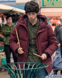 I Used to Be Famous Byron Konizi Maroon Puffer Jacket