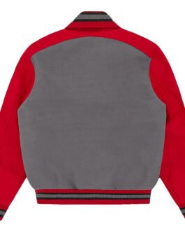 ICECREAM College Varsity Gray and Red Jacket