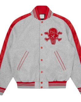Cones and Bones ICECREAM Gray Varsity Jacket