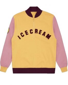 BBC Half Zip Yellow and Pink Sweatshirt