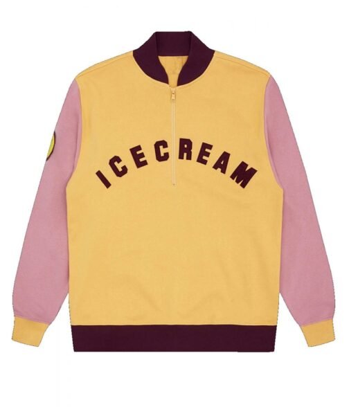 BBC Half Zip Yellow and Pink Sweatshirt