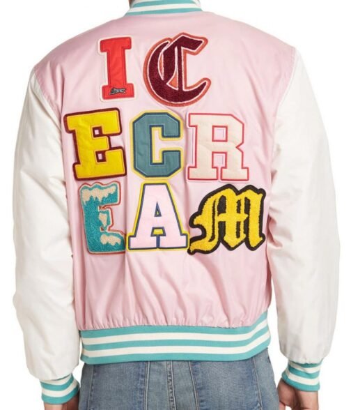 Icecream Static Yellow and Black Varsity Jacket - Image 8