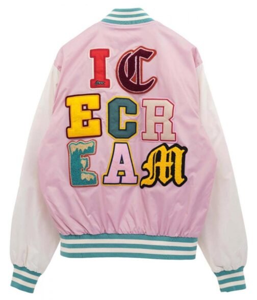 Icecream Static Yellow and Black Varsity Jacket - Image 4