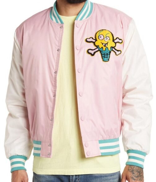 Icecream Static Yellow and Black Varsity Jacket - Image 6