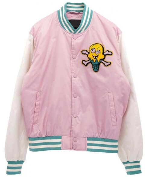 Icecream Static Yellow and Black Varsity Jacket - Image 2