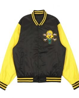 Icecream Static Yellow and Black Varsity Jacket