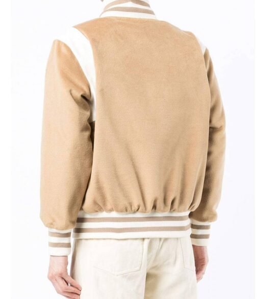 Icecream Tan Brown Polyester Varsity Jacket - Image 6