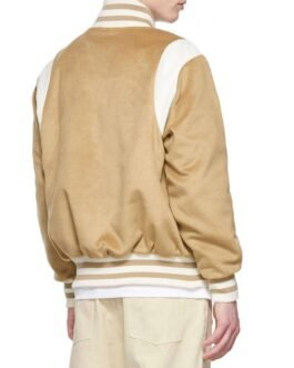 Icecream Tan Brown Polyester Varsity Jacket