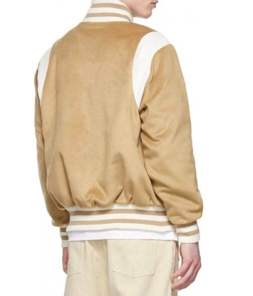 Icecream Tan Brown Polyester Varsity Jacket - Image 2