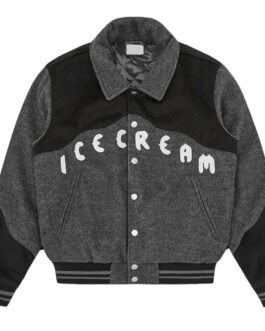 ICECREAM Western Gray Varsity Jacket