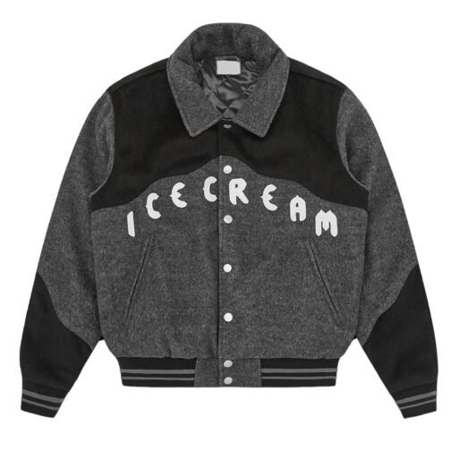 ICECREAM Western Gray Varsity Jacket