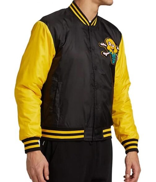 Icecream Static Yellow and Black Varsity Jacket - Image 12