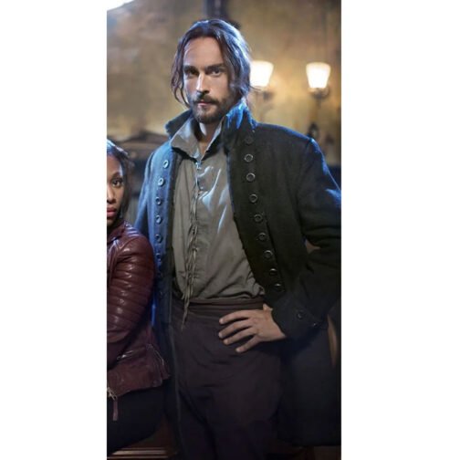 Sleepy Hollow Tom Mison Black Wool Coat - Image 10