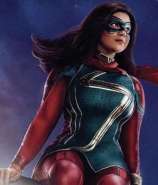 Kamala Khan Ms. Marvel Red and Blue Jacket - Image 11