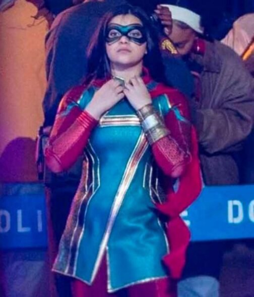 Kamala Khan Ms. Marvel Red and Blue Jacket - Image 8