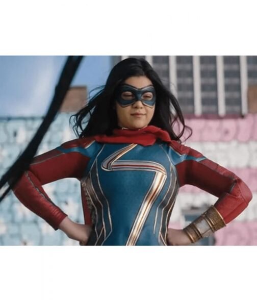 Kamala Khan Ms. Marvel Red and Blue Jacket - Image 14