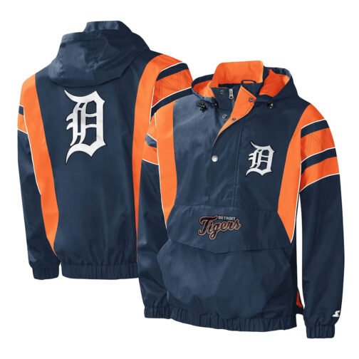 Impact Detroit Tigers Half-Zip Hoodie Jacket - Image 3