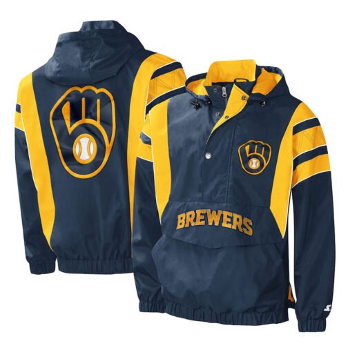 Impact Milwaukee Brewers Half-Zip Hoodie Jacket - Image 3