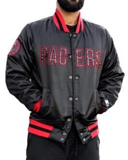 Black Indiana Pacers Satin Jacket
