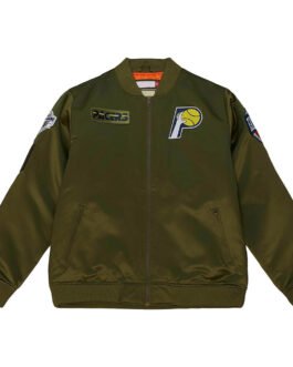 Indiana Pacers Flight Green Satin Jacket