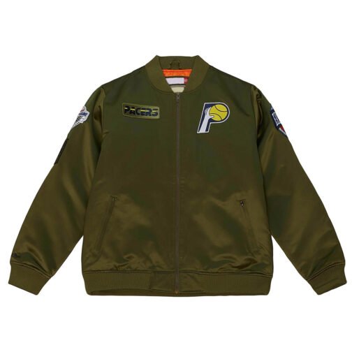 Indiana Pacers Flight Green Satin Jacket