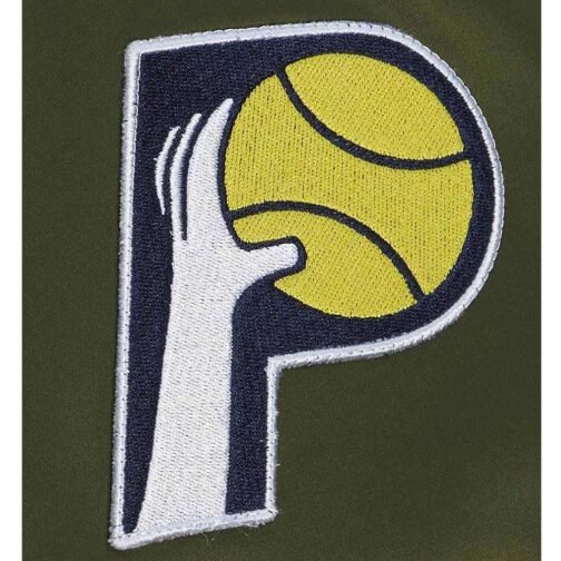 Indiana Pacers Flight Green Satin Jacket - Image 4