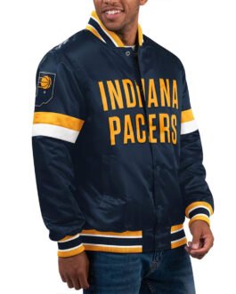 Home Game Indiana Pacers Navy Satin Jacket